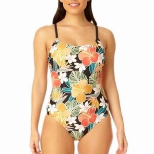NWT Hurley Women’s Sporty Hawaiin Print Floral One Piece in Multicolor XXL